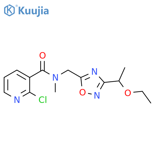 3-Pyridinecarboxamide, 2-chloro-N-[[3-(1-ethoxyethyl)-1,2,4-oxadiazol-5-yl]methyl]-N-methyl- structure