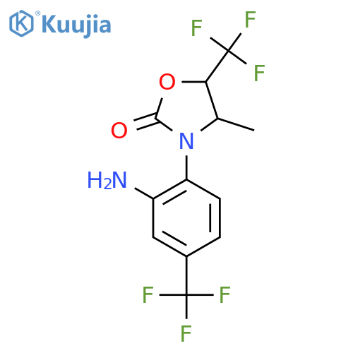 3-2-amino-4-(trifluoromethyl)phenyl-4-methyl-5-(trifluoromethyl)-1,3-oxazolidin-2-one structure