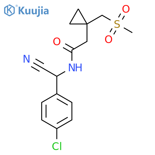 N-[(4-chlorophenyl)(cyano)methyl]-2-[1-(methanesulfonylmethyl)cyclopropyl]acetamide structure