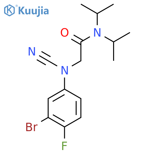 2-[(3-bromo-4-fluorophenyl)(cyano)amino]-N,N-bis(propan-2-yl)acetamide structure
