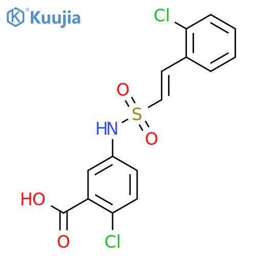 2-Chloro-5-[2-(2-chlorophenyl)ethenesulfonamido]benzoic acid structure