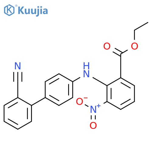 Benzoic acid, 2-[(2'-cyano[1,1'-biphenyl]-4-yl)amino]-3-nitro-, ethyl ester structure