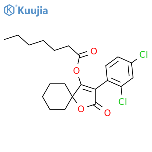 3-(2,4-dichlorophenyl)-2-oxo-1-oxaspiro4.5dec-3-en-4-yl heptanoate structure