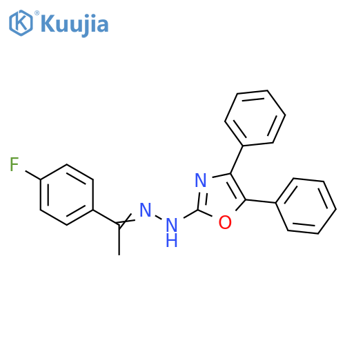 Ethanone, 1-(4-fluorophenyl)-, 2-(4,5-diphenyl-2-oxazolyl)hydrazone structure