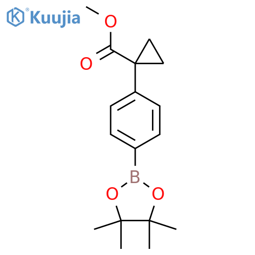 methyl 1-[4-(4,4,5,5-tetramethyl-1,3,2-dioxaborolan-2-yl)phenyl]cyclopropane-1-carboxylate structure
