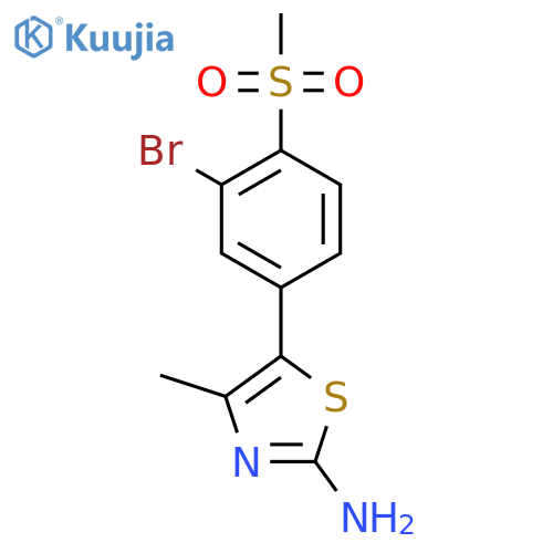 5-(3-Bromo-4-(methylsulfonyl)phenyl)-4-methylthiazol-2-amine structure