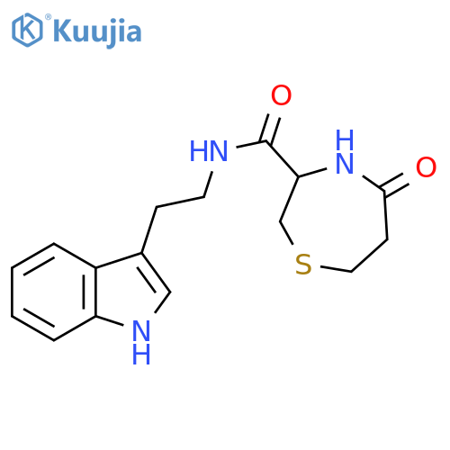 N-[2-(1H-indol-3-yl)ethyl]-5-oxo-1,4-thiazepane-3-carboxamide structure