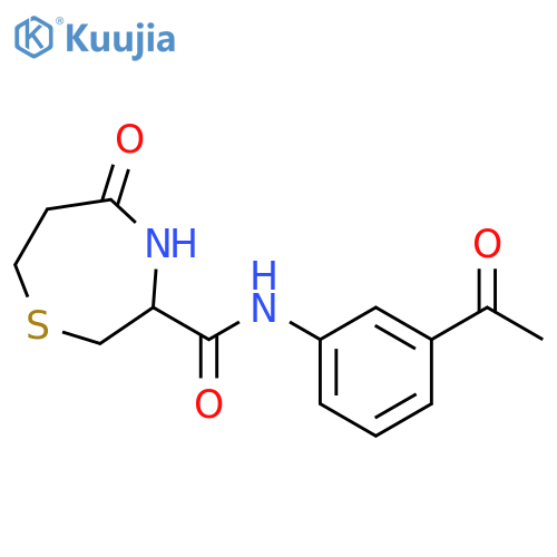 N-(3-acetylphenyl)-5-oxo-1,4-thiazepane-3-carboxamide structure