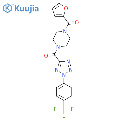 1-(furan-2-carbonyl)-4-{2-4-(trifluoromethyl)phenyl-2H-1,2,3,4-tetrazole-5-carbonyl}piperazine structure