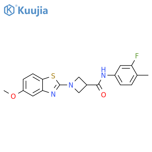 N-(3-fluoro-4-methylphenyl)-1-(5-methoxy-1,3-benzothiazol-2-yl)azetidine-3-carboxamide structure