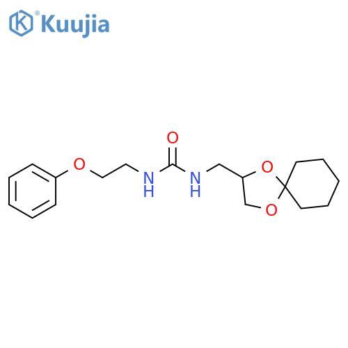 3-({1,4-dioxaspiro[4.5]decan-2-yl}methyl)-1-(2-phenoxyethyl)urea structure