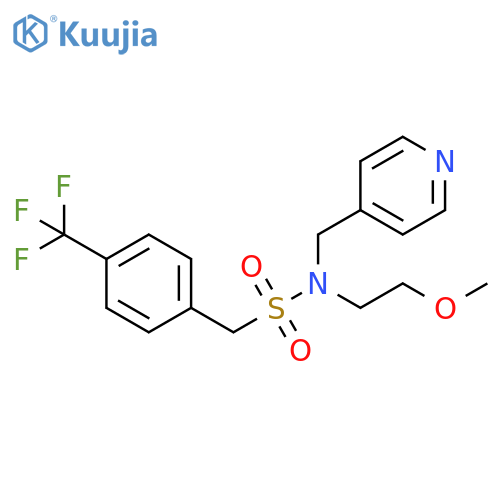 N-(2-methoxyethyl)-N-[(pyridin-4-yl)methyl]-1-[4-(trifluoromethyl)phenyl]methanesulfonamide structure