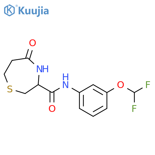 N-[3-(difluoromethoxy)phenyl]-5-oxo-1,4-thiazepane-3-carboxamide structure