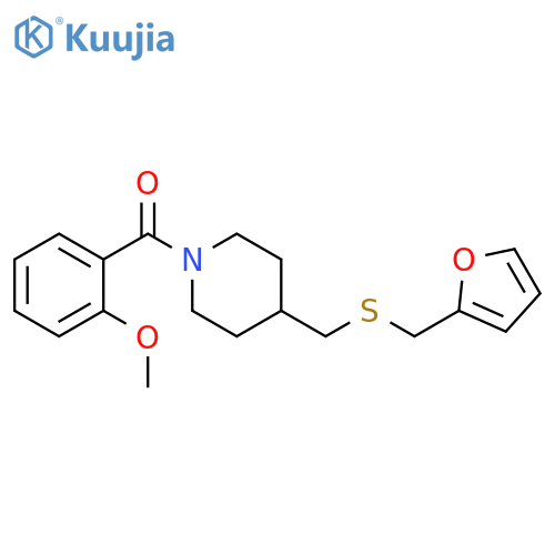 4-({[(furan-2-yl)methyl]sulfanyl}methyl)-1-(2-methoxybenzoyl)piperidine structure