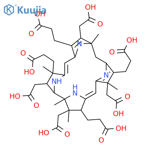 3,7,12,17-Corrintetrapropanoicacid,2,8,13,18-tetrakis(carboxymethyl)-7,8,11,12-tetradehydro-9,10,11,22-tetrahydro-3,9,13,18,19-pentamethyl-,(1R,2R,3S,9S,13S,17S,18S,19R)- (9CI) structure