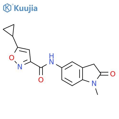 5-cyclopropyl-N-(1-methyl-2-oxo-2,3-dihydro-1H-indol-5-yl)-1,2-oxazole-3-carboxamide structure