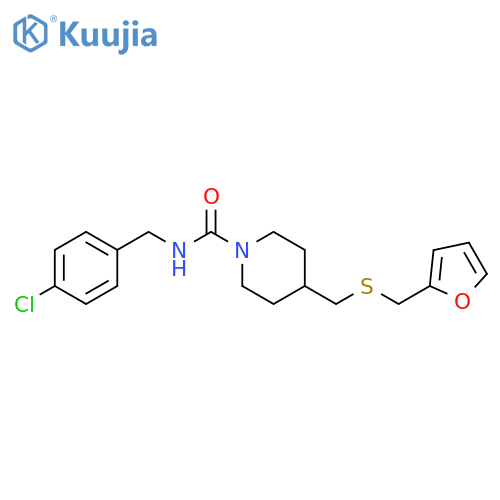 N-[(4-chlorophenyl)methyl]-4-({[(furan-2-yl)methyl]sulfanyl}methyl)piperidine-1-carboxamide structure