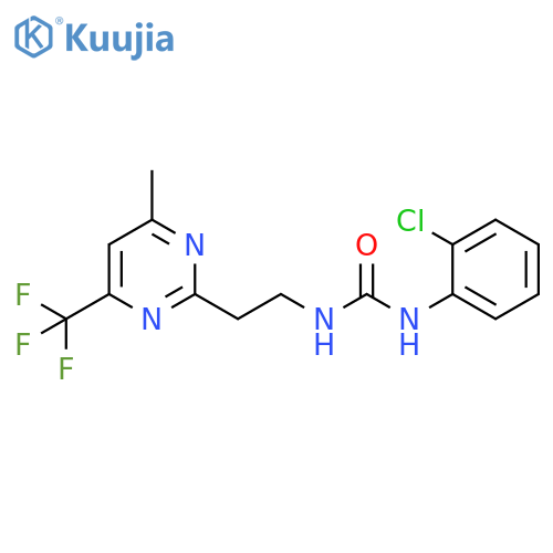 1-(2-chlorophenyl)-3-{2-[4-methyl-6-(trifluoromethyl)pyrimidin-2-yl]ethyl}urea structure