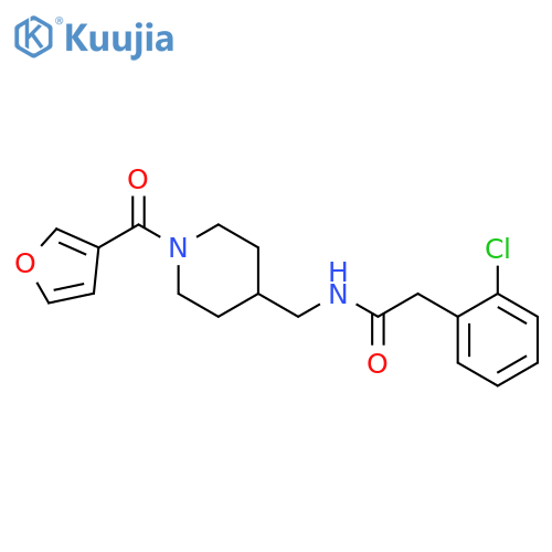 2-(2-chlorophenyl)-N-{1-(furan-3-carbonyl)piperidin-4-ylmethyl}acetamide structure