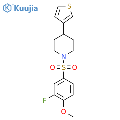1-(3-fluoro-4-methoxybenzenesulfonyl)-4-(thiophen-3-yl)piperidine structure
