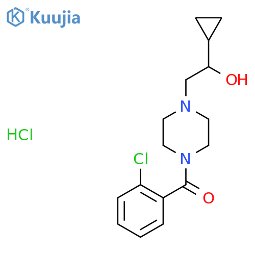 2-4-(2-chlorobenzoyl)piperazin-1-yl-1-cyclopropylethan-1-ol hydrochloride structure