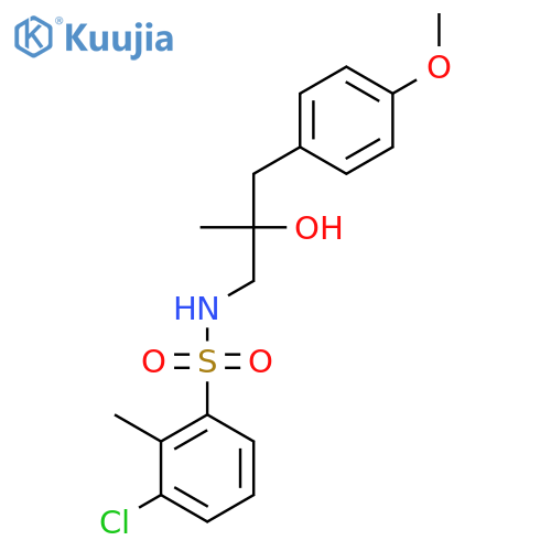 3-chloro-N-2-hydroxy-3-(4-methoxyphenyl)-2-methylpropyl-2-methylbenzene-1-sulfonamide structure