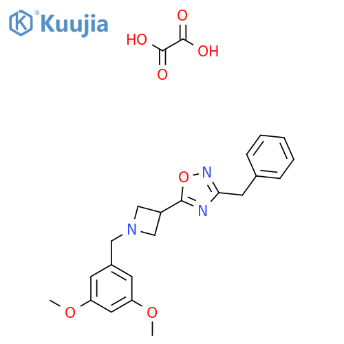 3-benzyl-5-{1-(3,5-dimethoxyphenyl)methylazetidin-3-yl}-1,2,4-oxadiazole; oxalic acid structure