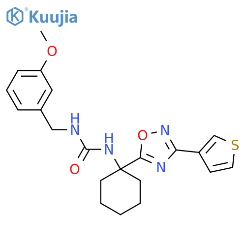 1-(3-methoxyphenyl)methyl-3-{1-3-(thiophen-3-yl)-1,2,4-oxadiazol-5-ylcyclohexyl}urea structure