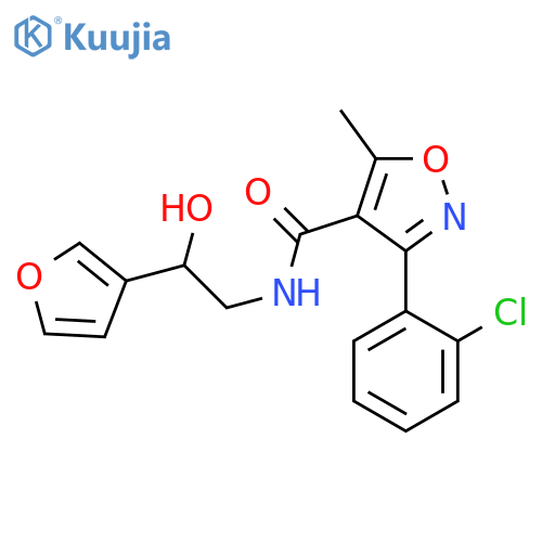 3-(2-chlorophenyl)-N-[2-(furan-3-yl)-2-hydroxyethyl]-5-methyl-1,2-oxazole-4-carboxamide structure