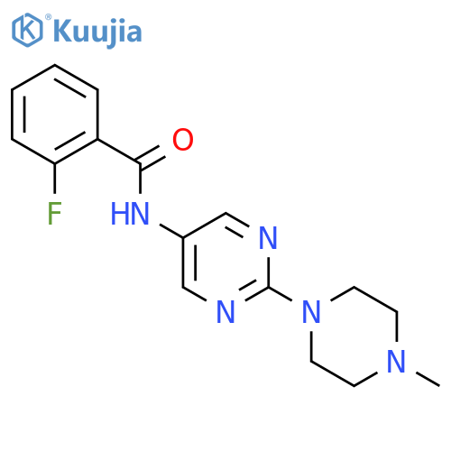 2-fluoro-N-2-(4-methylpiperazin-1-yl)pyrimidin-5-ylbenzamide structure