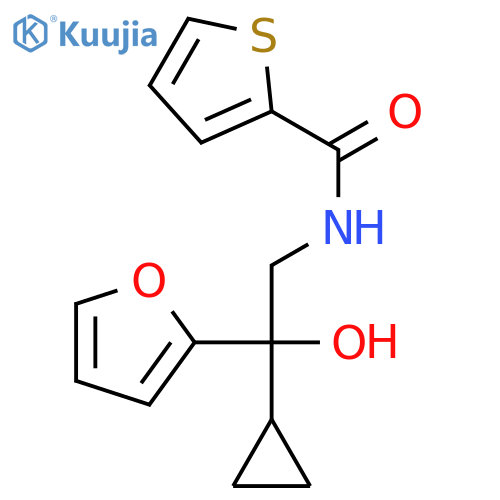 N-2-cyclopropyl-2-(furan-2-yl)-2-hydroxyethylthiophene-2-carboxamide structure