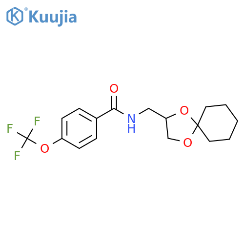 N-({1,4-dioxaspiro[4.5]decan-2-yl}methyl)-4-(trifluoromethoxy)benzamide structure
