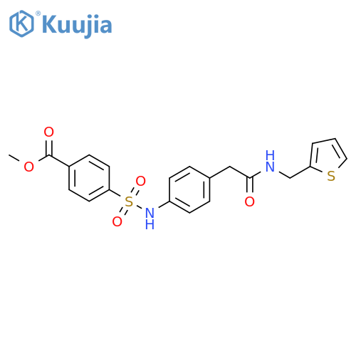 methyl 4-{[4-({[(thiophen-2-yl)methyl]carbamoyl}methyl)phenyl]sulfamoyl}benzoate structure