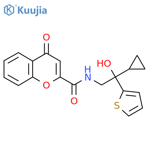 N-2-cyclopropyl-2-hydroxy-2-(thiophen-2-yl)ethyl-4-oxo-4H-chromene-2-carboxamide structure