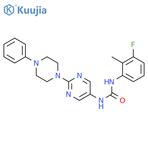 1-(3-fluoro-2-methylphenyl)-3-[2-(4-phenylpiperazin-1-yl)pyrimidin-5-yl]urea structure