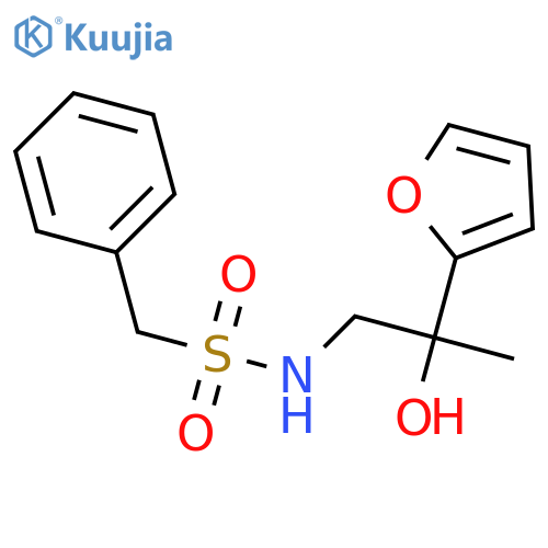 N-2-(furan-2-yl)-2-hydroxypropyl-1-phenylmethanesulfonamide structure