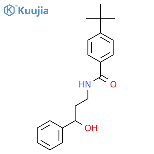 4-tert-butyl-N-(3-hydroxy-3-phenylpropyl)benzamide structure