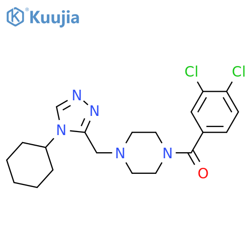 1-[(4-cyclohexyl-4H-1,2,4-triazol-3-yl)methyl]-4-(3,4-dichlorobenzoyl)piperazine structure