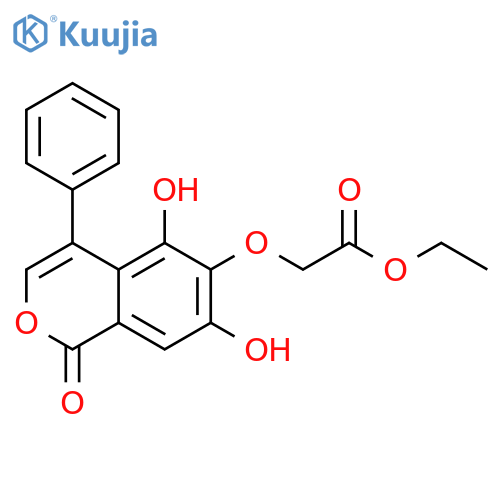 Acetic acid, [(5,7-dihydroxy-1-oxo-4-phenyl-1H-2-benzopyran-6-yl)oxy]-,ethyl ester structure