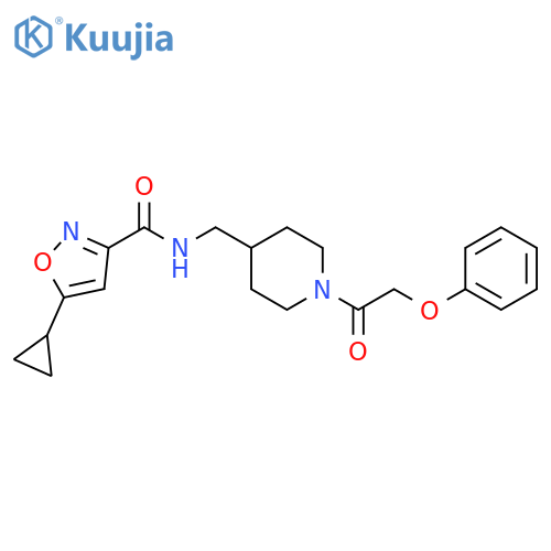 5-cyclopropyl-N-{[1-(2-phenoxyacetyl)piperidin-4-yl]methyl}-1,2-oxazole-3-carboxamide structure