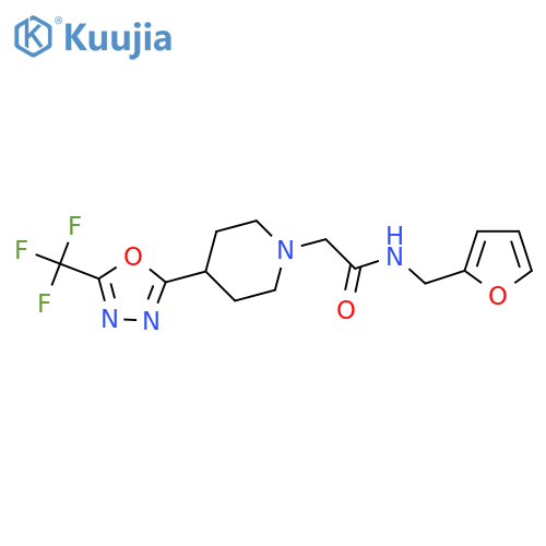 N-[(furan-2-yl)methyl]-2-{4-[5-(trifluoromethyl)-1,3,4-oxadiazol-2-yl]piperidin-1-yl}acetamide structure