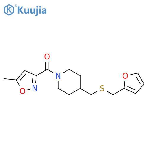 4-({[(furan-2-yl)methyl]sulfanyl}methyl)-1-(5-methyl-1,2-oxazole-3-carbonyl)piperidine structure