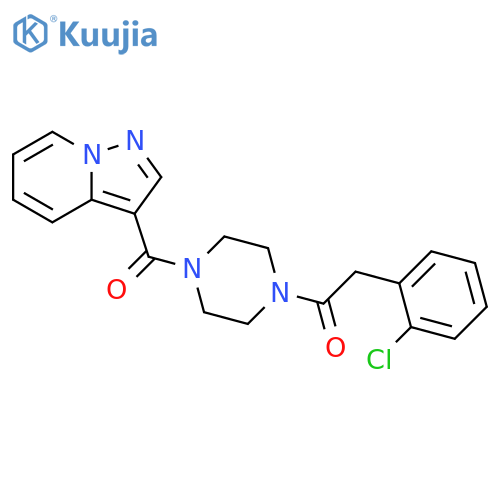 2-(2-chlorophenyl)-1-(4-{pyrazolo[1,5-a]pyridine-3-carbonyl}piperazin-1-yl)ethan-1-one structure