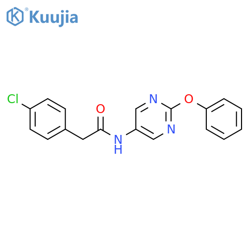 2-(4-chlorophenyl)-N-(2-phenoxypyrimidin-5-yl)acetamide structure