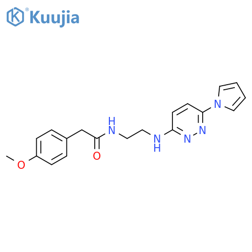 2-(4-methoxyphenyl)-N-(2-{[6-(1H-pyrrol-1-yl)pyridazin-3-yl]amino}ethyl)acetamide structure