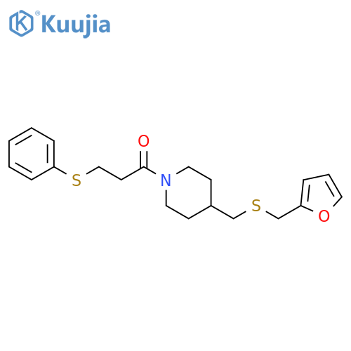 1-[4-({[(furan-2-yl)methyl]sulfanyl}methyl)piperidin-1-yl]-3-(phenylsulfanyl)propan-1-one structure