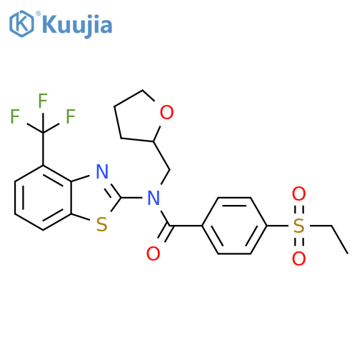 4-(ethanesulfonyl)-N-[(oxolan-2-yl)methyl]-N-[4-(trifluoromethyl)-1,3-benzothiazol-2-yl]benzamide structure