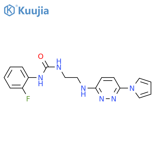 1-(2-fluorophenyl)-3-(2-{[6-(1H-pyrrol-1-yl)pyridazin-3-yl]amino}ethyl)urea structure