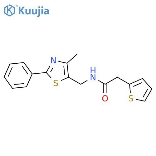 N-(4-methyl-2-phenyl-1,3-thiazol-5-yl)methyl-2-(thiophen-2-yl)acetamide structure