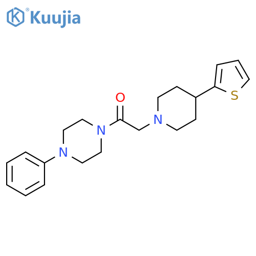1-(4-phenylpiperazin-1-yl)-2-[4-(thiophen-2-yl)piperidin-1-yl]ethan-1-one structure